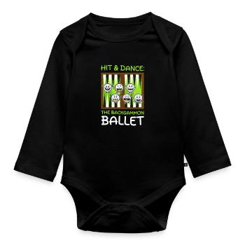 Funny Backgammon Hit & Dance: The Backgammon Balle - Organic Longsleeve Baby Bodysuit - black - Front