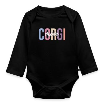 Dog lover - Organic Longsleeve Baby Bodysuit - black - Front