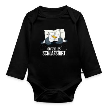 Chemise de nuit officielle Seagull - Body Bébé bio manches longues - noir - Devant