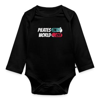 Pilates Pilates On World Off - Baby Bio-Langarm-Body - Schwarz - Vorne