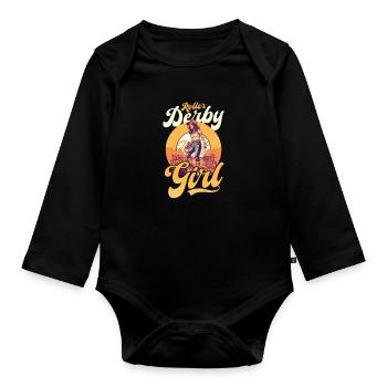 Roller Derby Vintage Retro Sunset Roller Girl - Body Bébé bio manches longues - noir - Devant