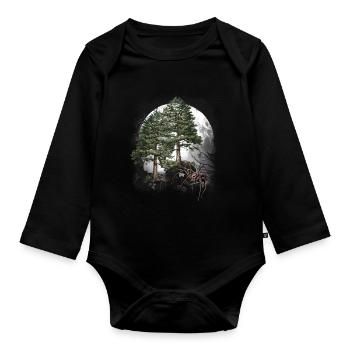 Halloween Spinne Spinnen Waldbewohner - Baby Bio-Langarm-Body - Schwarz - Vorne