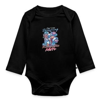Koi-Fische schwimmen einfach weiter, das ist das Koi-Motto - Baby Bio-Langarm-Body - Schwarz - Vorne