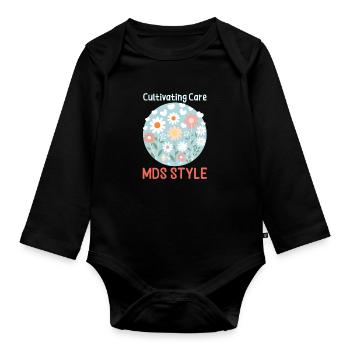 Infirmière MDS Cultiver les soins, style MDS - Body Bébé bio manches longues - noir - Devant