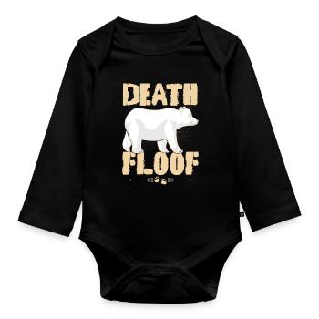 Funny Polar Bear Death Flake Illustration for Wildli - Organic Longsleeve Baby Bodysuit - black - Front