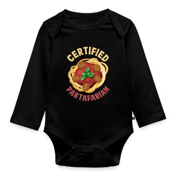 Flying Spaghetti Monster FSM - Organic Longsleeve Baby Bodysuit - black - Front