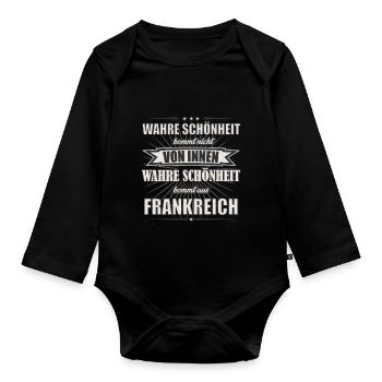 Wahre Schönheit kommt aus Frankreich Design - Baby Bio-Langarm-Body - Schwarz - Vorne