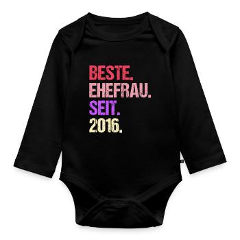 Meilleure épouse de la Saint-Valentin depuis 2016 - Body Bébé bio manches longues - noir - Devant