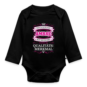 Caractéristique de qualité Ambre simple tenue de première classe - Body Bébé bio manches longues - noir - Devant