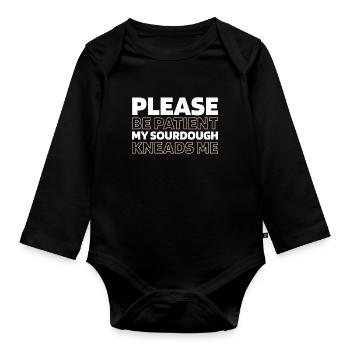 Sourdough bread - Organic Longsleeve Baby Bodysuit - black - Front
