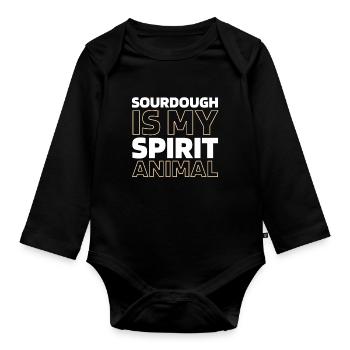 Sauerteig Brot - Baby Bio-Langarm-Body - Schwarz - Vorne