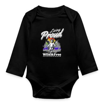 Love Is Love Pride Colors Of Rainbow Equality - Organic Longsleeve Baby Bodysuit - black - Front