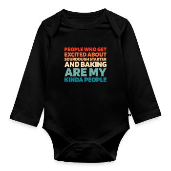 Sourdough bread - Organic Longsleeve Baby Bodysuit - black - Front