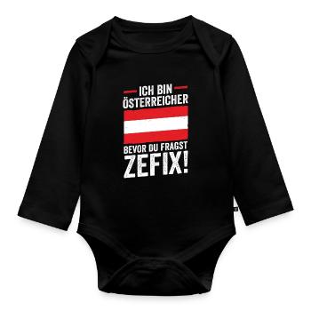 Autrichiens Autriche - Body Bébé bio manches longues - noir - Devant