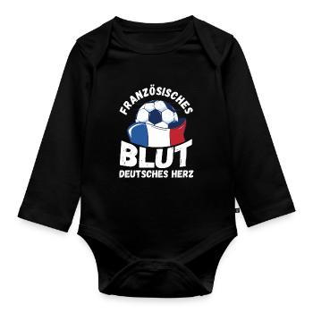 French French France - Organic Longsleeve Baby Bodysuit - black - Front