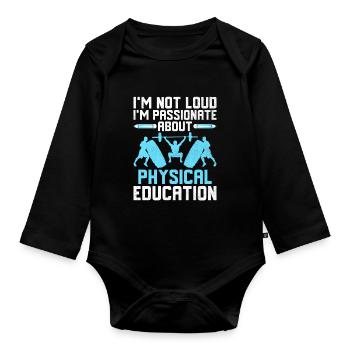 Professeur d’éducation physique Professeurs d’éducation physique École Spor - Body Bébé bio manches longues - noir - Devant