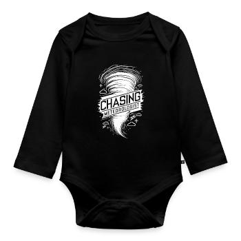 Tornade Twister Chasseur Météorologue - Body Bébé bio manches longues - noir - Devant