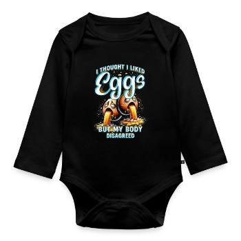 Eiallergie I Thought I Liked Eggs - Baby Bio-Langarm-Body - Schwarz - Vorne