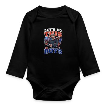 4. Juli Fußballtrainer Mach das Jungs - Baby Bio-Langarm-Body - Schwarz - Vorne