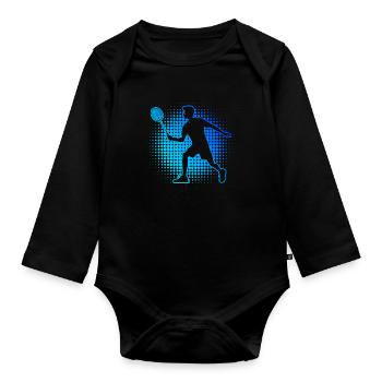 Badminton Squash Joueuse de badminton - Body Bébé bio manches longues - noir - Devant