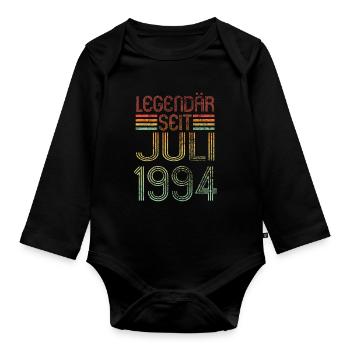 Legendär seit Juli 1994, Retro, Geburtstag - Baby Bio-Langarm-Body - Schwarz - Vorne