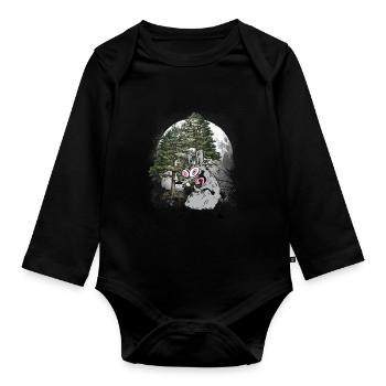 Waldbewohner Ratte Ratten Nagetier Halloween - Baby Bio-Langarm-Body - Schwarz - Vorne