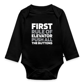 Elevator Elevator - Organic Longsleeve Baby Bodysuit - black - Front
