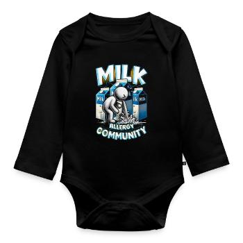 Milchallergie Milk Allergy Community - Organic Longsleeve Baby Bodysuit - black - Front
