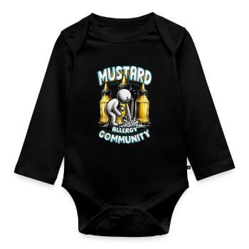 Senfallergie Mustard Allergy Community - Baby Bio-Langarm-Body - Schwarz - Vorne