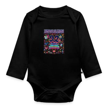 92nd Birthday Vintage 92 Years - Aged To Perfectio - Organic Longsleeve Baby Bodysuit - black - Front