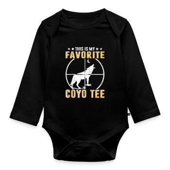 Coyote Hunt Coyote Hunter Yote - Organic Longsleeve Baby Bodysuit - black - Front