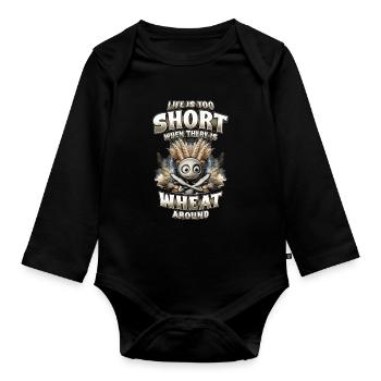Wheat allergy - Organic Longsleeve Baby Bodysuit - black - Front