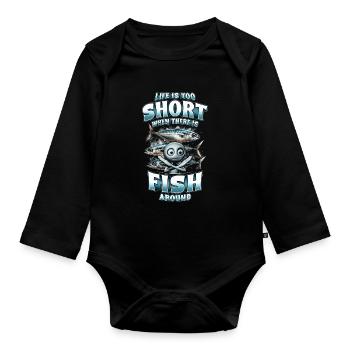 Allergie au poisson - Body Bébé bio manches longues - noir - Devant
