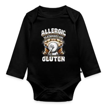Allergie au gluten Intolérance au gluten - Body Bébé bio manches longues - noir - Devant