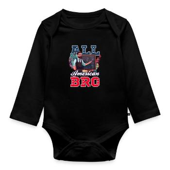 4. Juli Mathelehrer All American Bro - Baby Bio-Langarm-Body - Schwarz - Vorne