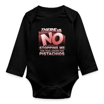 Pistachio allergy - Organic Longsleeve Baby Bodysuit - black - Front