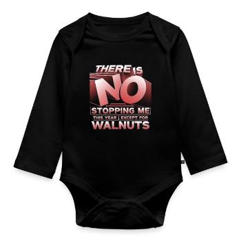 Walnut allergy - Organic Longsleeve Baby Bodysuit - black - Front