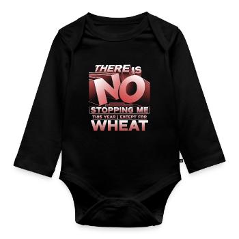Wheat allergy - Organic Longsleeve Baby Bodysuit - black - Front