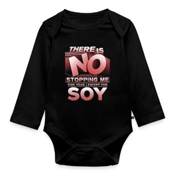 Soy allergy - Organic Longsleeve Baby Bodysuit - black - Front