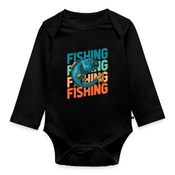 Angler Fishing - Organic Longsleeve Baby Bodysuit - black - Front