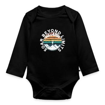 Paragliding Paraglider Soar Beyond Limits - Baby Bio-Langarm-Body - Schwarz - Vorne