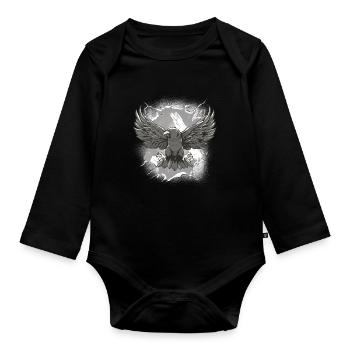 Halloween Crow Crows Raven Occult Birds - Organic Longsleeve Baby Bodysuit - black - Front