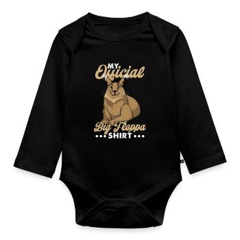 Mein offizielles Big Floppa Shirt - Baby Bio-Langarm-Body - Schwarz - Vorne