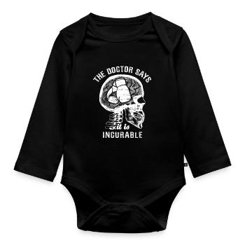Le médecin dit que c’est incurable - boxe - Body Bébé bio manches longues - noir - Devant
