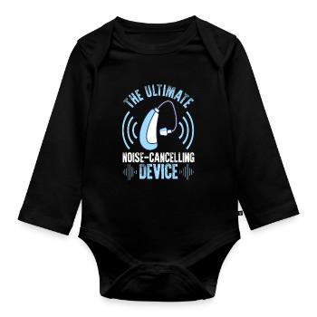 Gehörlosenstolz ASL - Baby Bio-Langarm-Body - Schwarz - Vorne