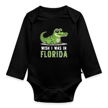 J’aimerais être dans le parc national des Everglades en Floride - Body Bébé bio manches longues - noir - Devant