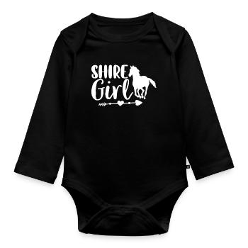 Shire Girl Horses Horse Lover Horses Girl R - Body Bébé bio manches longues - noir - Devant