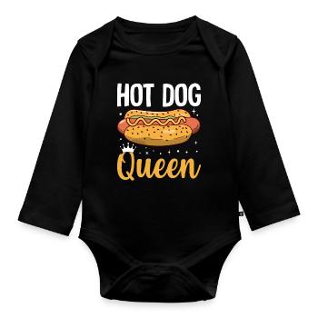 Sausage roll Grilled hot dog - Organic Longsleeve Baby Bodysuit - black - Front