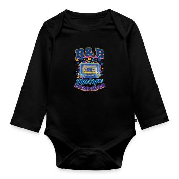 90s R&B R&B Mixtape Memories - Organic Longsleeve Baby Bodysuit - black - Front