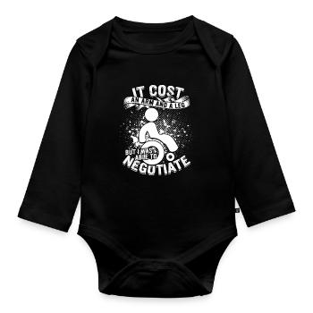 Rollstuhlfahrer It Cost An Arm And A Leg - Baby Bio-Langarm-Body - Schwarz - Vorne